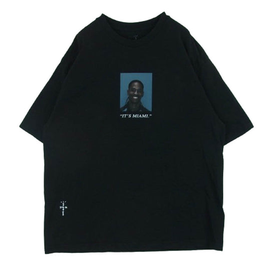 カクタスジャック Travis Scott トラヴィス スコット Free The Rage Tee IT’S MIAMI 半袖 Tシャツ ブラック系 XXL【中古】