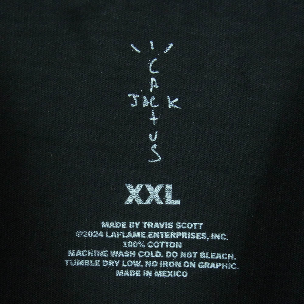カクタスジャック Travis Scott トラヴィス スコット Free The Rage Tee IT’S MIAMI 半袖 Tシャツ ブラック系 XXL【中古】