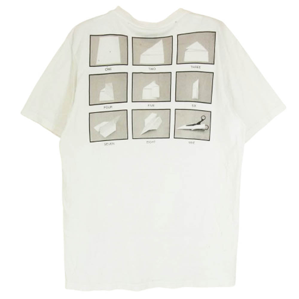 NUMBER(N)INE ナンバーナイン 05年製 ナイト期 紙飛行機 LOVE クロス フォト 半袖 ダメージ 加工 Tシャツ ホワイト系 2【中古】