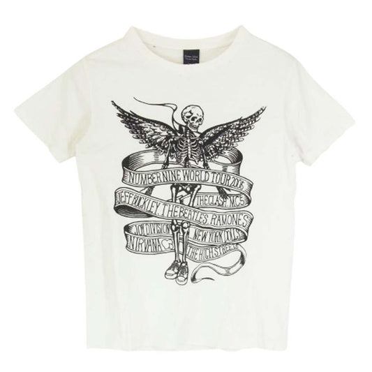 NUMBER(N)INE ナンバーナイン ハイスト期 2005年 ツアー スカル プリント 半袖 Tシャツ ホワイト系 1【中古】