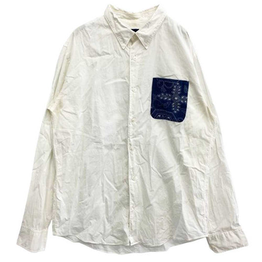 VISVIM ビズビム 0214905011014 バンダナ ポケット 長袖 シャツ ホワイト系 3【中古】