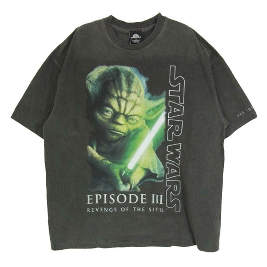 ザシュガーパンチ 24SS TSWM24SM002 NUBIAN 別注 Yoda STAR WARS ヨーダ スターウォーズ プリント 半袖 Tシャツ チャコール系 XL【中古】
