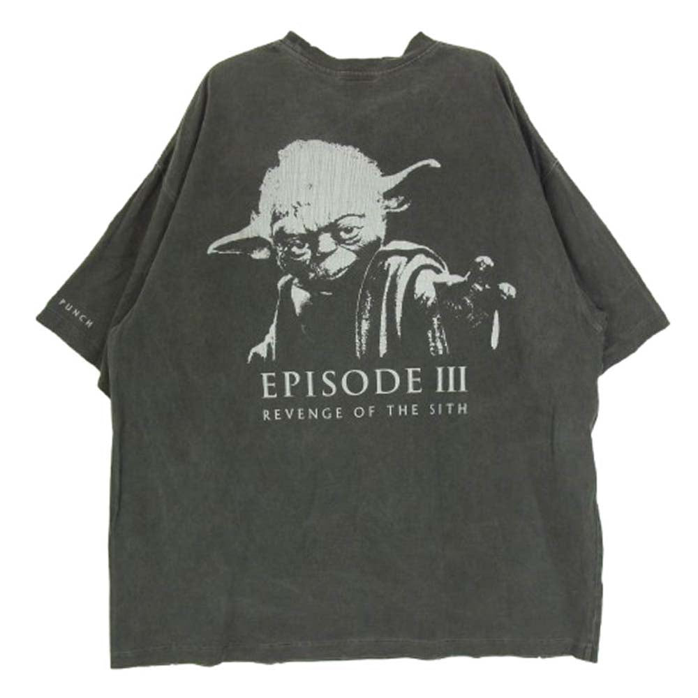 ザシュガーパンチ 24SS TSWM24SM002 NUBIAN 別注 Yoda STAR WARS ヨーダ スターウォーズ プリント 半袖 Tシャツ チャコール系 XL【中古】