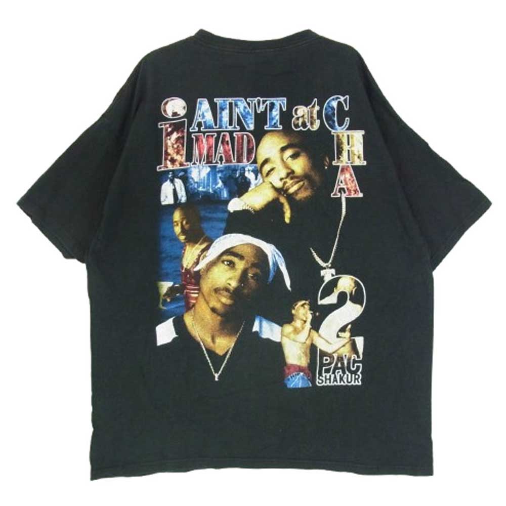 デルタ ヴィンテージ 00s USA製 2PAC プリント 半袖 Tシャツ ブラック系 XL【中古】