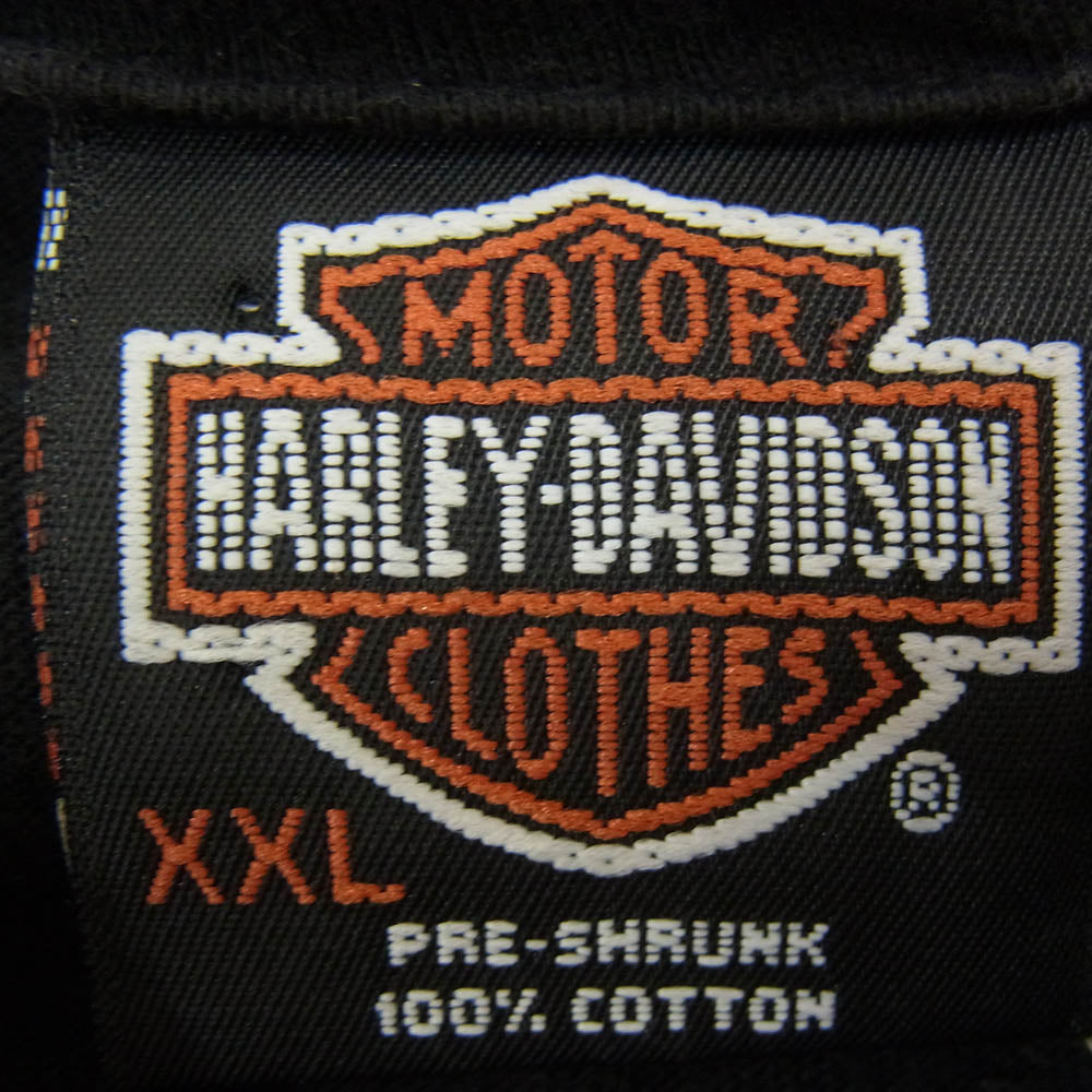 HARLEY DAVIDSON ハーレーダビッドソン ヴィンテージ 90s USA製 Thunder & Lightning Tee プリント 半袖 Tシャツ ブラック系 XXL【中古】