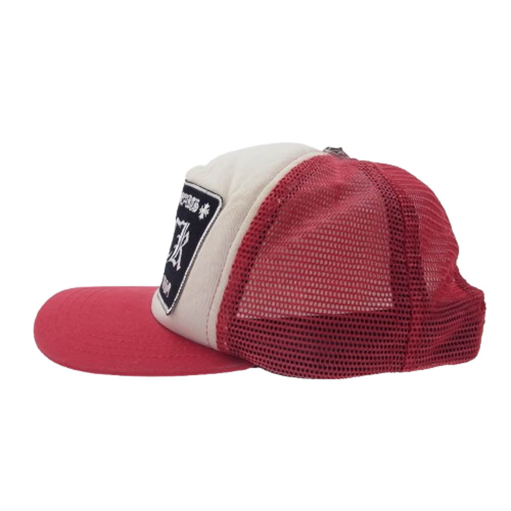 CHROME HEARTS クロムハーツ（原本無） TRUCKER CAP トラッカーキャップ FUCK刺繍 パッチ クロスボール付 メッシュキャップ レッド系【中古】