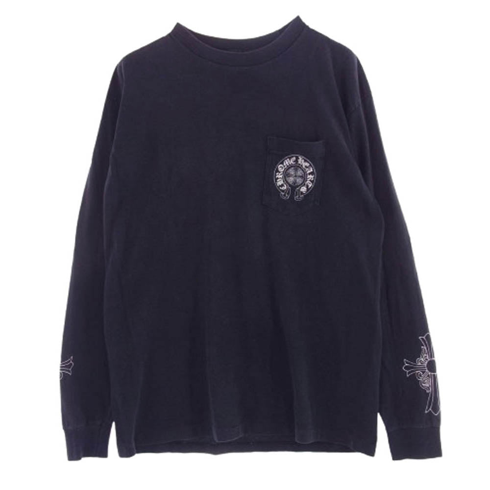 CHROME HEARTS クロムハーツ（原本無） OLD CH L S 1 STAFF ホースシュー バックプリント 長袖 Tシャツ ブラック系 サイズ不明【中古】