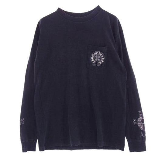 CHROME HEARTS クロムハーツ（原本無） OLD CH L S 1 STAFF ホースシュー バックプリント 長袖 Tシャツ ブラック系 サイズ不明【中古】