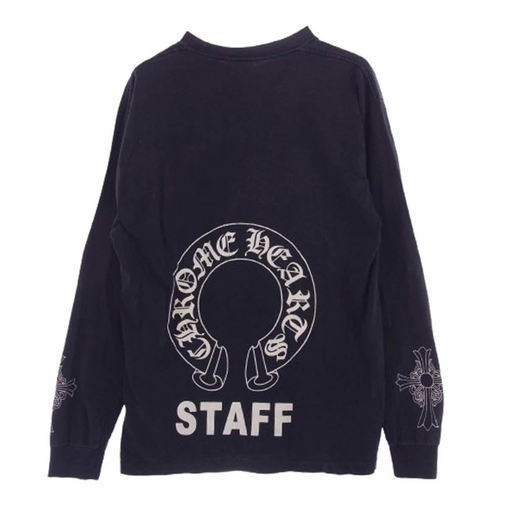CHROME HEARTS クロムハーツ（原本無） OLD CH L S 1 STAFF ホースシュー バックプリント 長袖 Tシャツ ブラック系 サイズ不明【中古】
