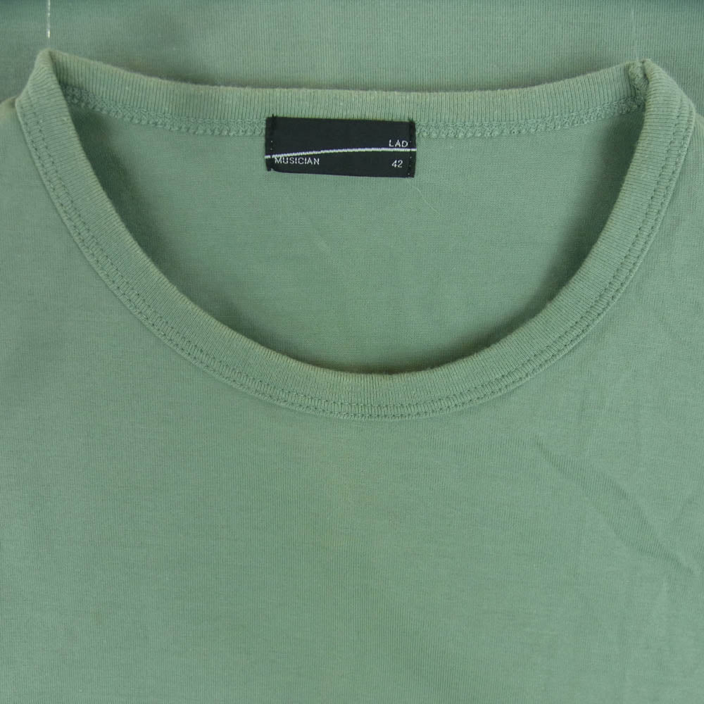 LAD MUSICIAN ラッドミュージシャン 2220-701 カットソー Tシャツ 半袖 コットン 日本製 グリーン系 42【中古】