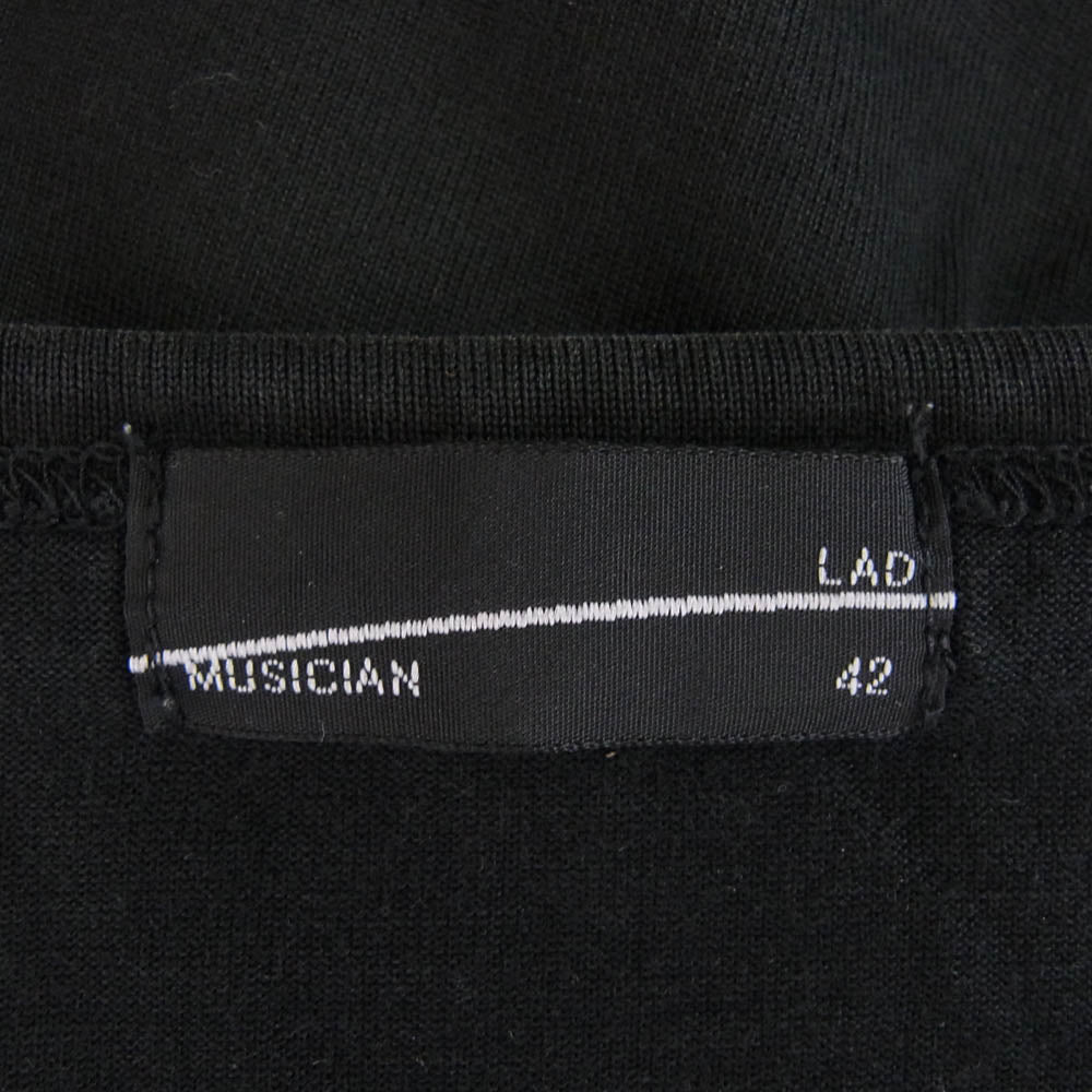 LAD MUSICIAN ラッドミュージシャン ポケット プリント 転写 Tシャツ 半袖 ブラック ブラック系 42【中古】