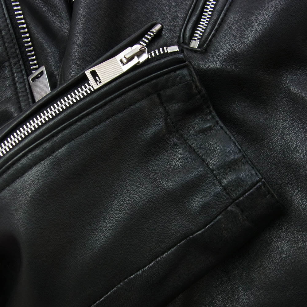 デラン 9DALF100K ラムレザー セミダブル ライダース ジャケット ブラック系 46【中古】