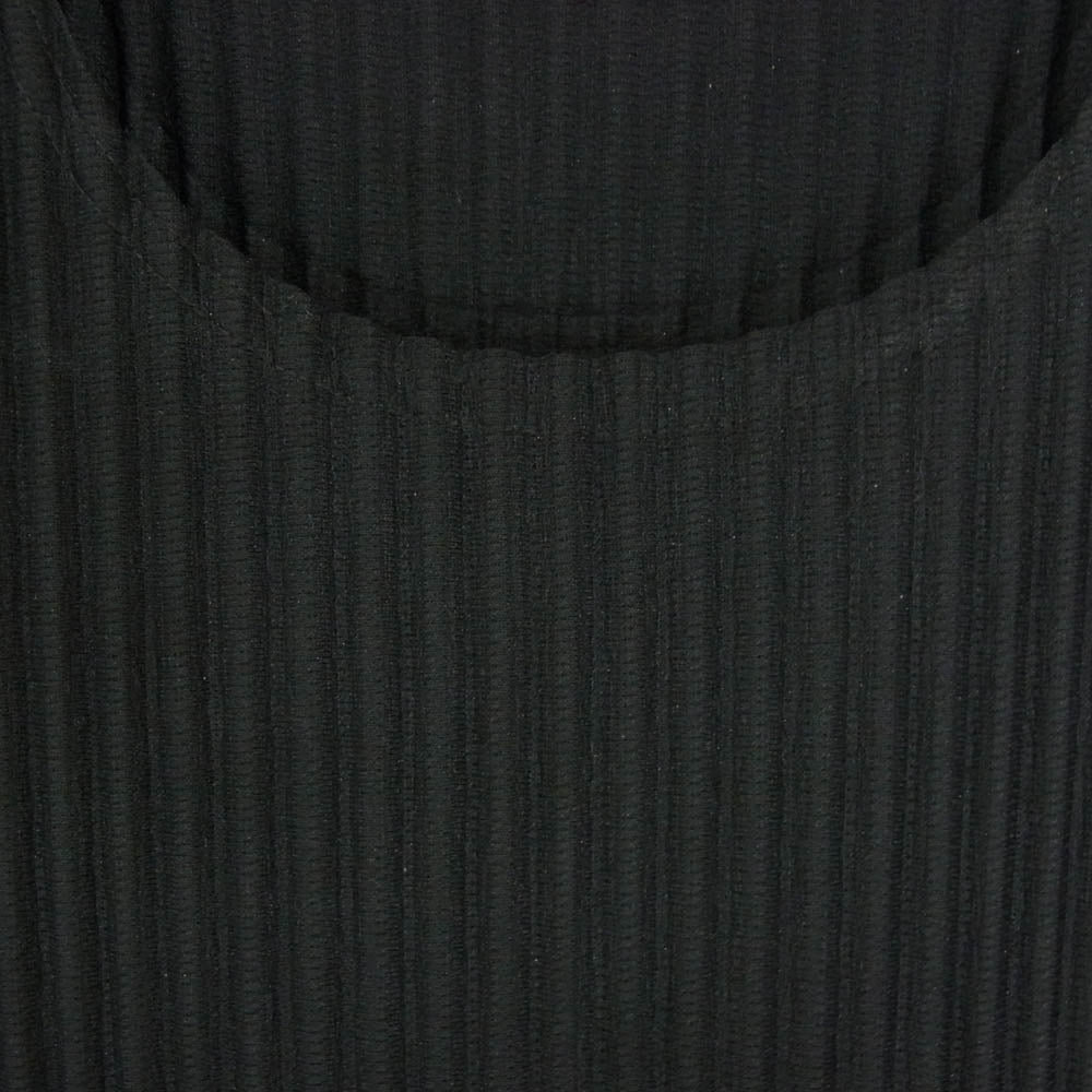 ISSEY MIYAKE イッセイミヤケ HOMME PLISSE MONTHLY COLOR オムプリッセ オープンカラー プリーツ 五分袖 カットソー Tシャツ ブラック系 2【中古】