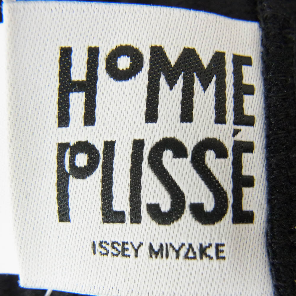 ISSEY MIYAKE イッセイミヤケ HOMME PLISSE MONTHLY COLOR オムプリッセ オープンカラー プリーツ 五分袖 カットソー Tシャツ ブラック系 2【中古】