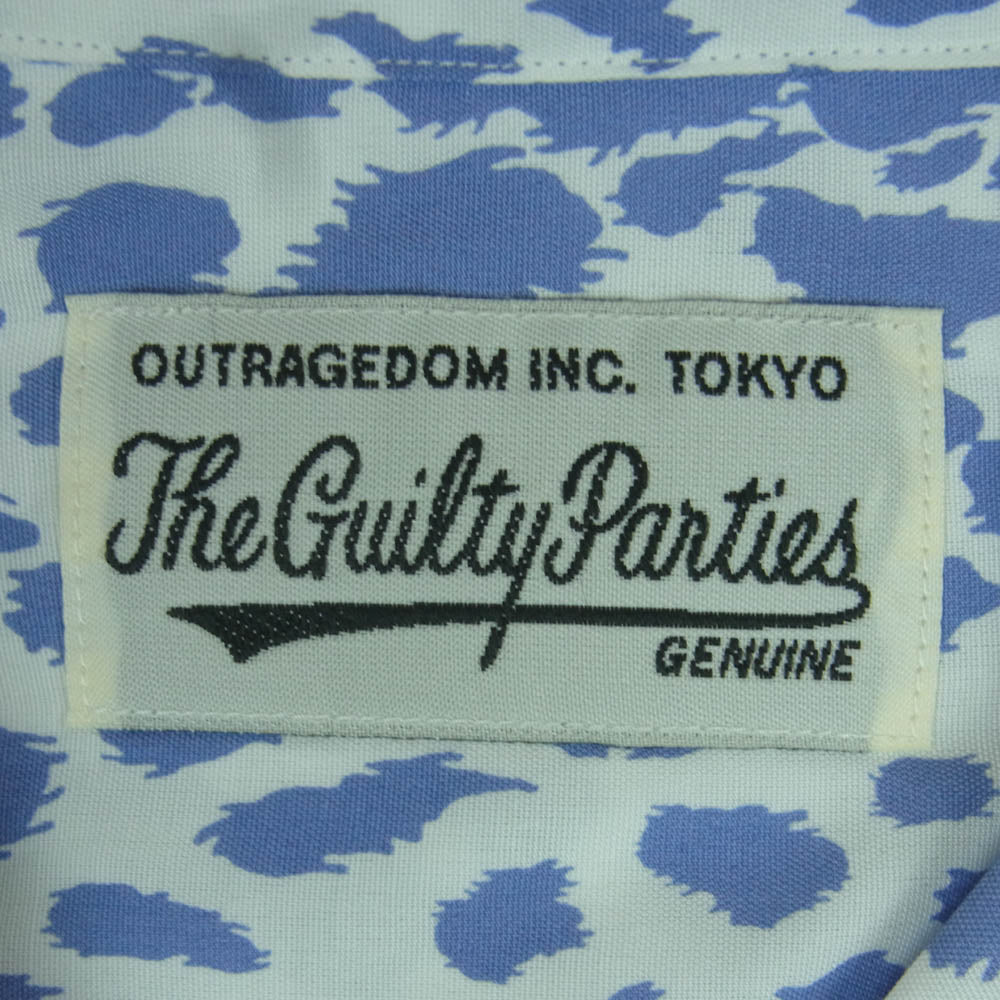 WACKO MARIA ワコマリア 23SS HAWAIIAN SHIRT S/S TYPE 1 レオパード ハワイアン アロハシャツ ショート スリーブ 半袖 シャツ ブルー系 ホワイト系 M【中古】