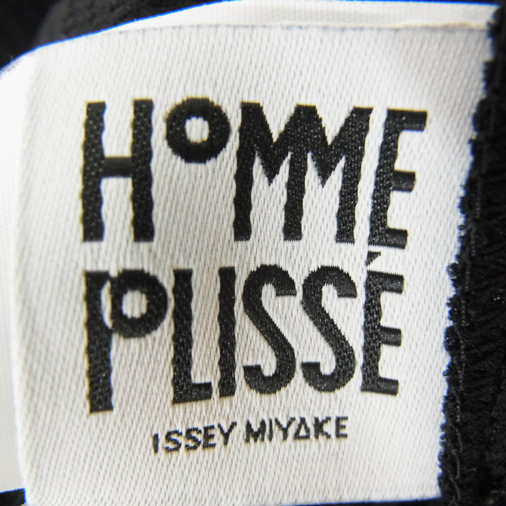 ISSEY MIYAKE イッセイミヤケ HP41JK118 HOMME PLISSE MONTHLY COLOR オムプリッセ オープンカラー プリーツ 七分袖 カットソー Tシャツ ブラック系 2【中古】