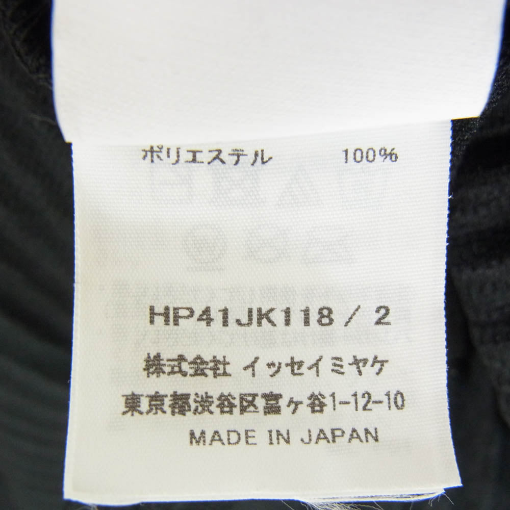 ISSEY MIYAKE イッセイミヤケ HP41JK118 HOMME PLISSE MONTHLY COLOR オムプリッセ オープンカラー プリーツ 七分袖 カットソー Tシャツ ブラック系 2【中古】