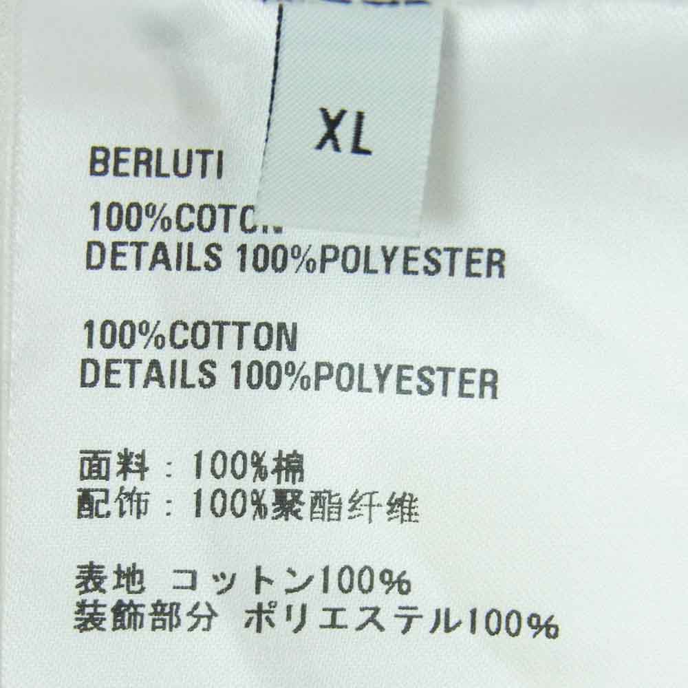Berluti ベルルッティ R21JRS70JAEK カリグラフィ 刺繍 クルーネック プルオーバー 半袖 Tシャツ ホワイト系 XL【中古】
