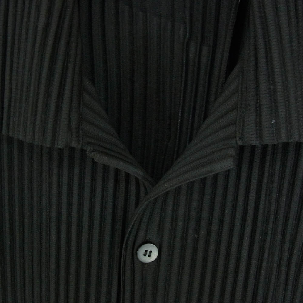ISSEY MIYAKE イッセイミヤケ 24SS HP43JJ102 HOMME PLISSE MONTHLY COLOR オムプリッセ オープンカラー プリーツ 半袖 シャツ ブラック系 3【中古】