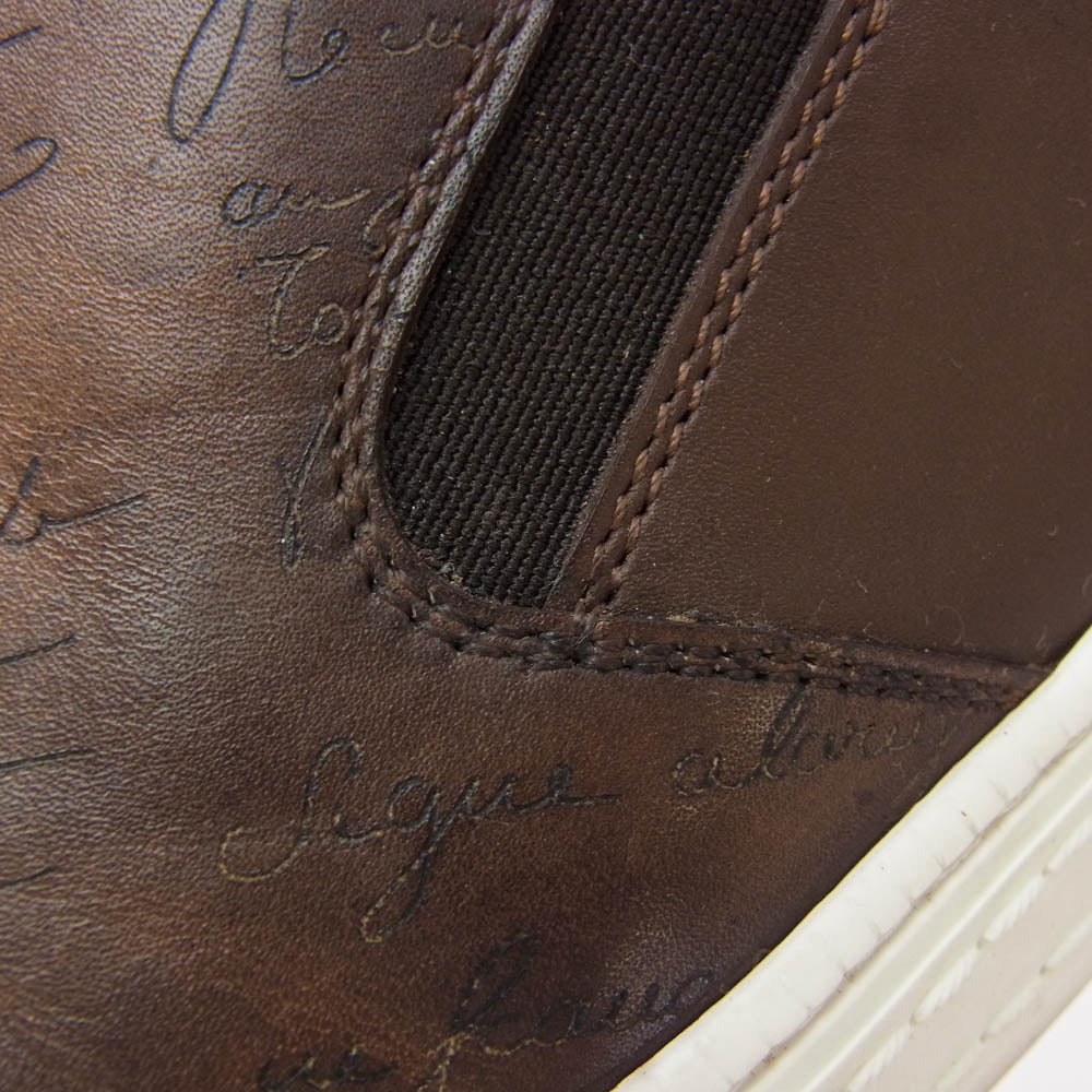 Berluti ベルルッティ プレイタイム カリグラフィー レザー スリッポン ローカット スニーカー ブラウン系 8.5【中古】