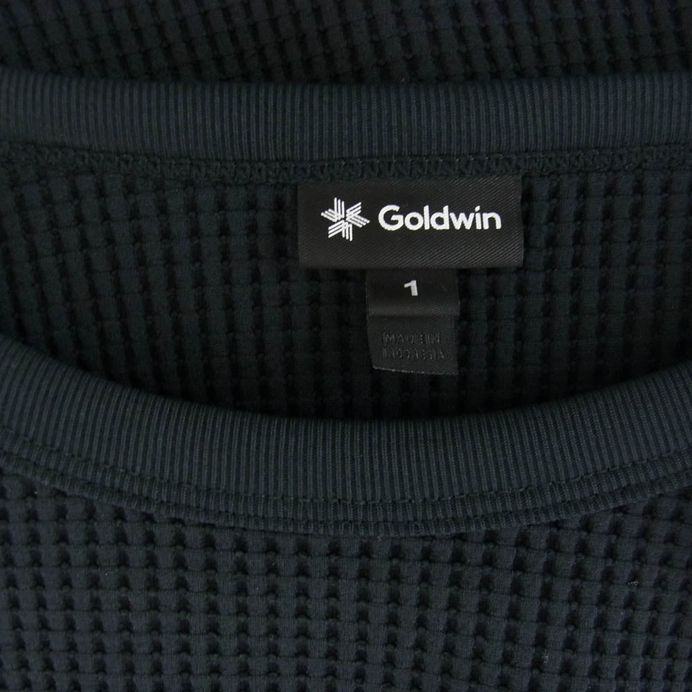Goldwin ゴールドウィン GM44106 ワッフル ライト サーマル Tシャツ 長袖 カットソー ブラック ブラック系 S【新古品】【未使用】【中古】