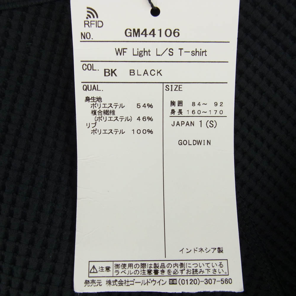 Goldwin ゴールドウィン GM44106 ワッフル ライト サーマル Tシャツ 長袖 カットソー ブラック ブラック系 S【新古品】【未使用】【中古】
