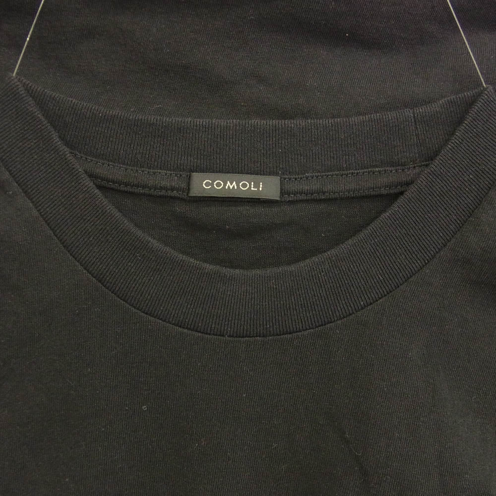 COMOLI コモリ 24SS Z01-05010 コットンジャージ 半袖 Tシャツ ブラック系 2【極上美品】【中古】