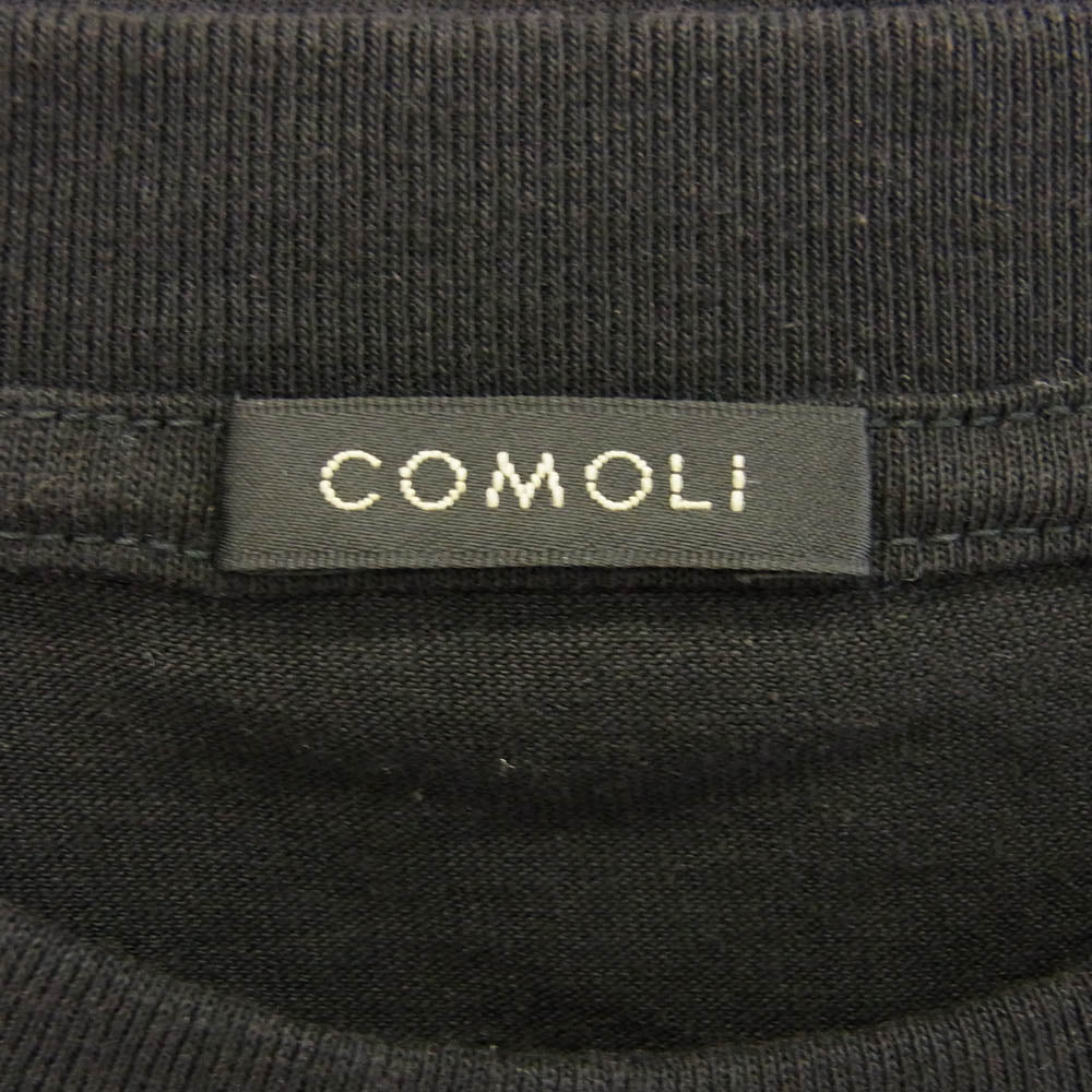 COMOLI コモリ 24SS Z01-05010 コットンジャージ 半袖 Tシャツ ブラック系 2【極上美品】【中古】