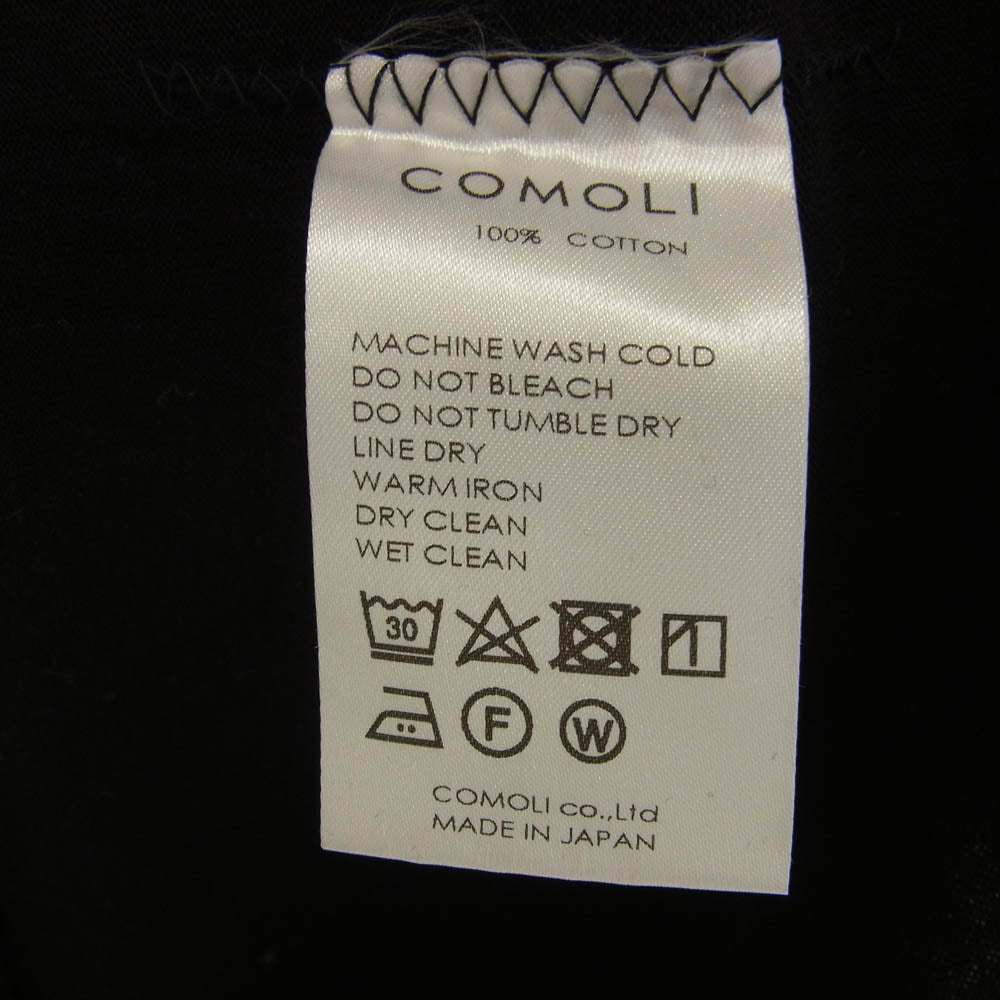 COMOLI コモリ 24SS Z01-05010 コットンジャージ 半袖 Tシャツ ブラック系 2【極上美品】【中古】