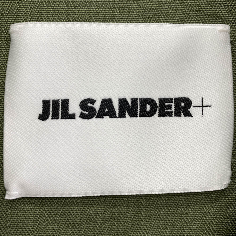 JIL SANDER+ ジルサンダープラス 21SS JPUS600305MS24190011 dark stripe short sleeve shirt ダークストライプ オープンカラー ショートスリーブ 半袖 シャツ グリーン系 44【中古】