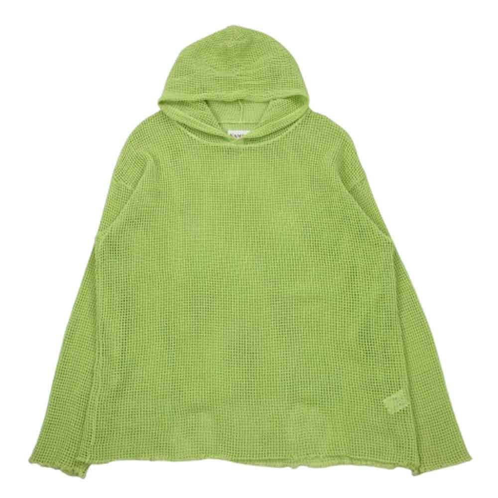 カミヤ G11HD046 MESH HOODED LONG SLEEVE T-SHIRT メッシュ フーディ パーカー ライトグリーン系 L【中古】