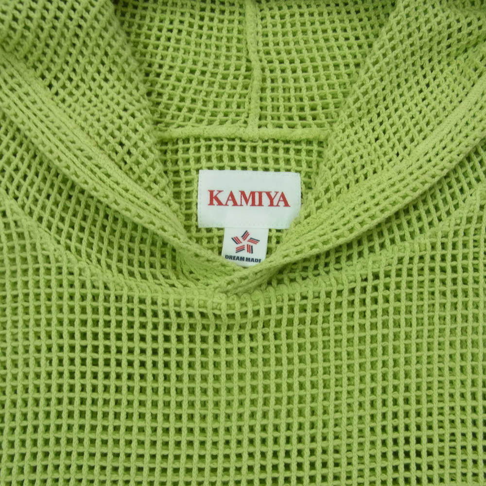 カミヤ G11HD046 MESH HOODED LONG SLEEVE T-SHIRT メッシュ フーディ パーカー ライトグリーン系 L【中古】