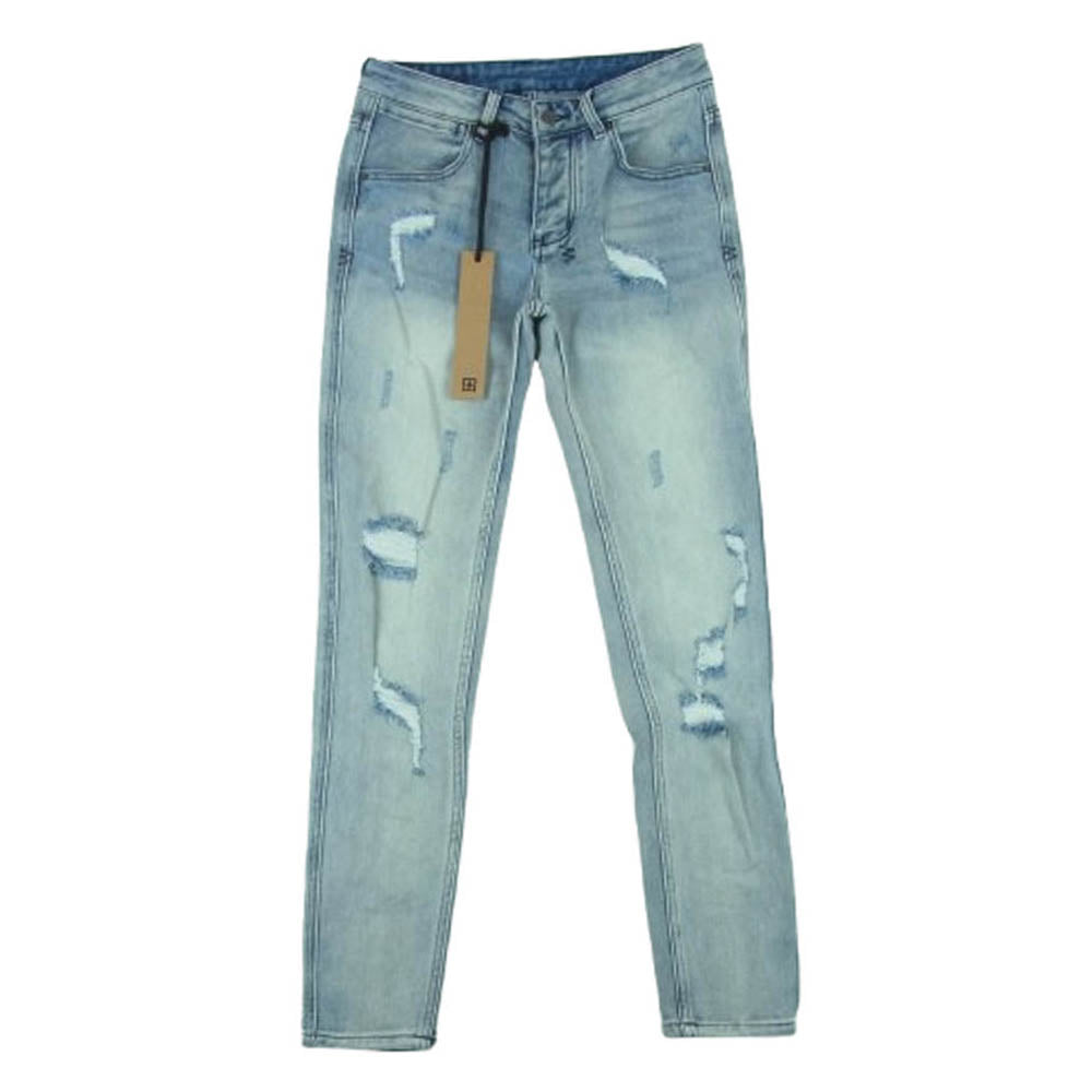 スビ VAN WINKLE DENIM ダメージ加工 ストレッチ スキニー デニム パンツ インディゴブルー系 29【中古】
