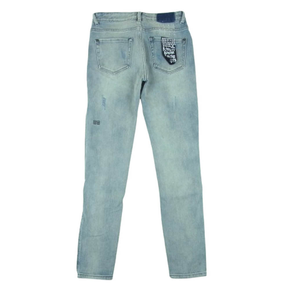 スビ VAN WINKLE DENIM ダメージ加工 ストレッチ スキニー デニム パンツ インディゴブルー系 29【中古】