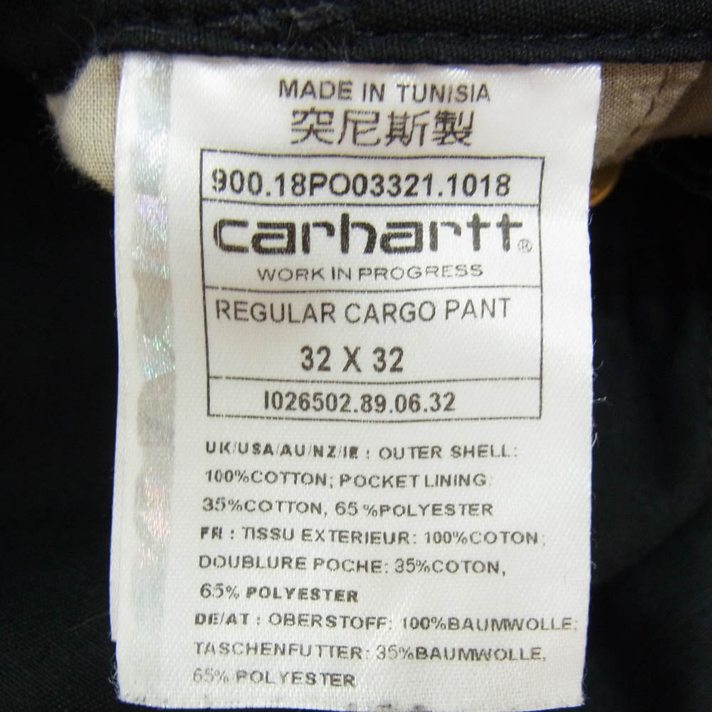 Carhartt カーハート 1026502.89.06.32 WIP REGULAR CARGO PANT レギュラー カーゴ パンツ ブラック系 32【中古】