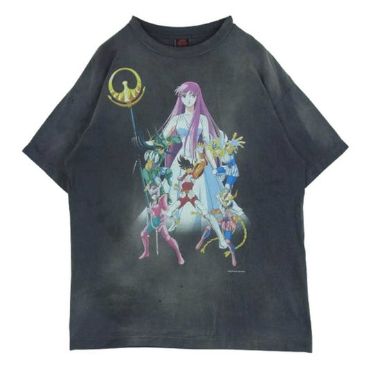 SAINT MICHAEL セントマイケル 24SS SM-YS8-0000-C28 SS TEE ATHENA 聖闘士星矢 コットン カットソー ダメージ加工 半袖 Tシャツ グレー系 L【中古】