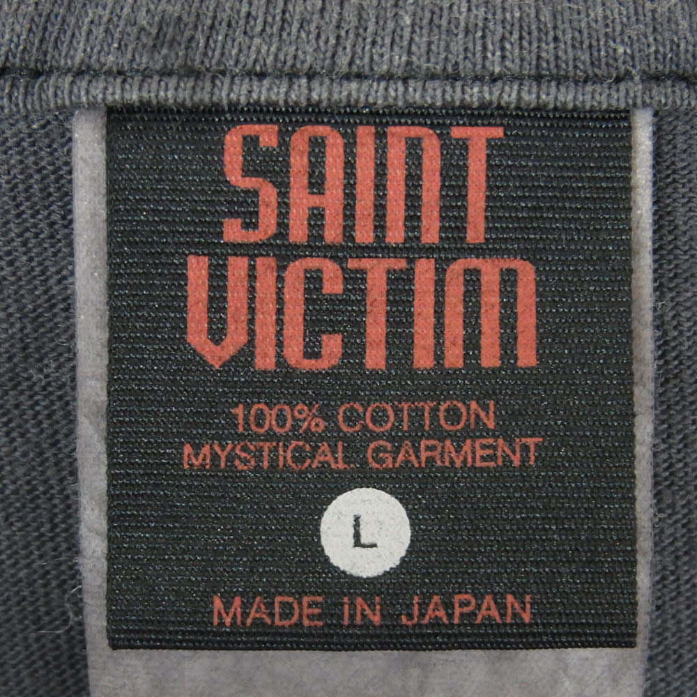 SAINT MICHAEL セントマイケル 24SS SM-YS8-0000-C28 SS TEE ATHENA 聖闘士星矢 コットン カットソー ダメージ加工 半袖 Tシャツ グレー系 L【中古】