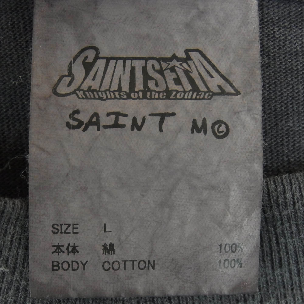 SAINT MICHAEL セントマイケル 24SS SM-YS8-0000-C28 SS TEE ATHENA 聖闘士星矢 コットン カットソー ダメージ加工 半袖 Tシャツ グレー系 L【中古】