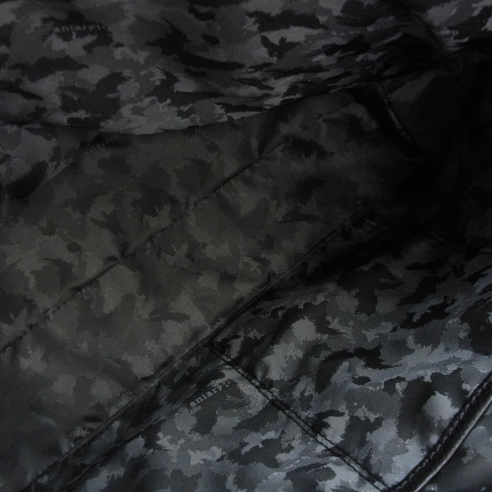 aniary アニアリ 07-02011 Shrink Leather シュリンク レザー トート ビジネス バッグ ブラック系【極上美品】【中古】