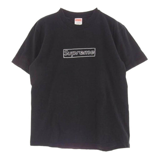 Supreme シュプリーム 21SS KAWS Chalk Logo Tee カウズ チョークボックスロゴ プリント 半袖Tシャツ カットソー ブラック系 S【中古】