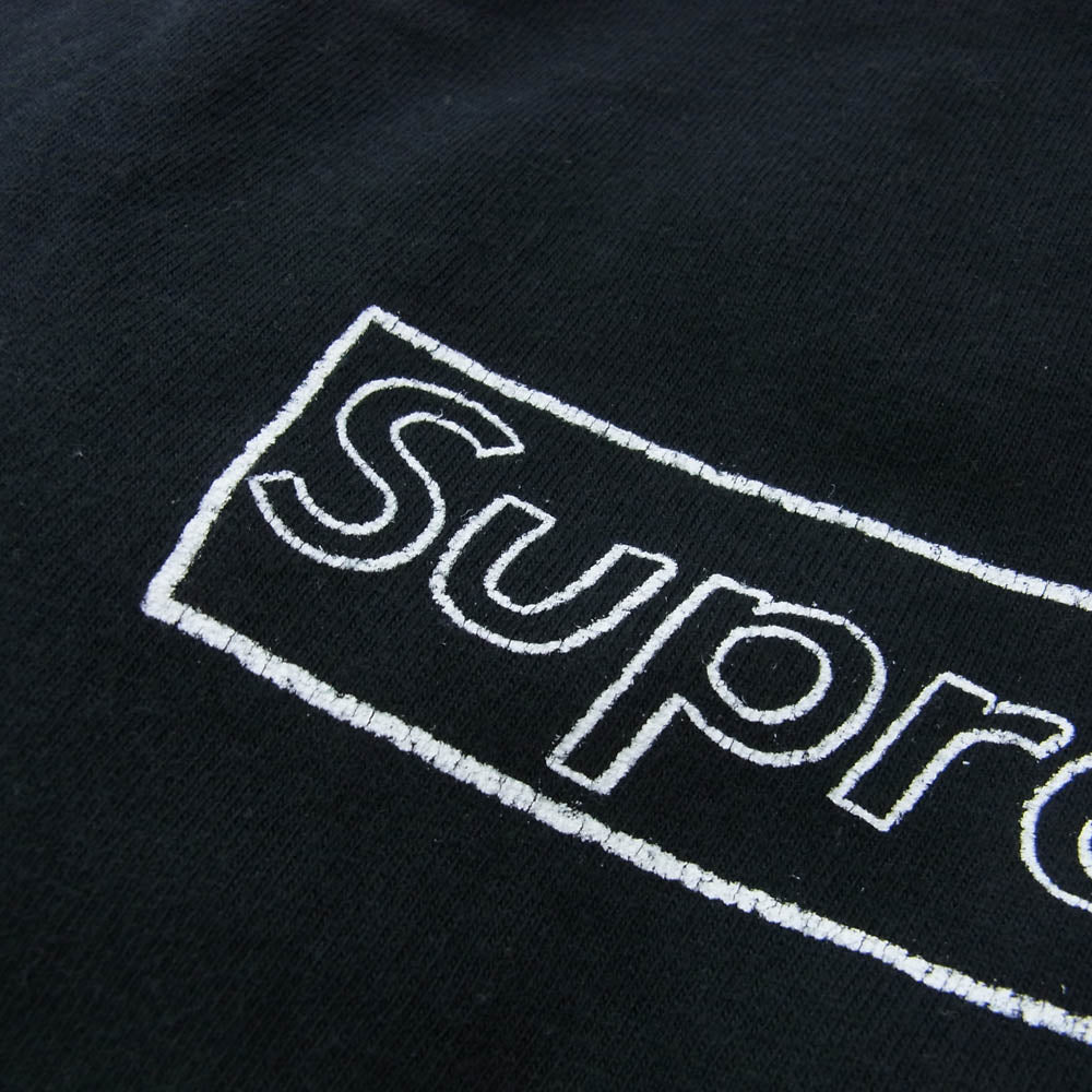 Supreme シュプリーム 21SS KAWS Chalk Logo Tee カウズ チョークボックスロゴ プリント 半袖Tシャツ カットソー ブラック系 S【中古】