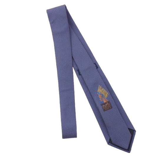 HERMES エルメス 339098T メガ・シャリオ H柄 ホース刺繍 ネクタイ ブルー系【中古】
