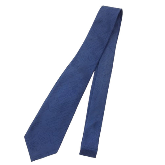 Berluti ベルルッティ シルク100％ カリグラフィ ネクタイ ブルー系【中古】
