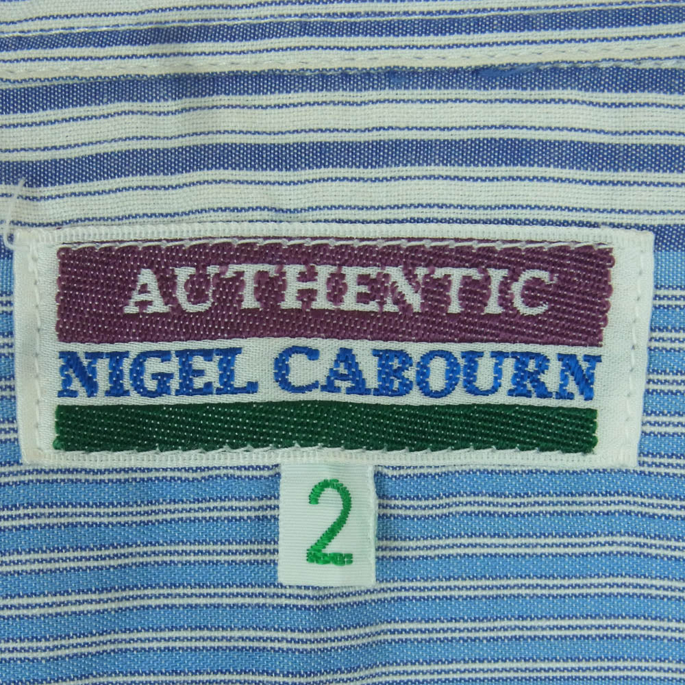 Nigel Cabourn ナイジェルケーボン NC-074314 old オールド コットン オープンカラー 半袖 シャツ 日本製 ブルー系 2【中古】