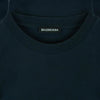 BALENCIAGA バレンシアガ 19AW 583917 TFV04 裾 ロゴタグ付 アシンメトリー 半袖 Tシャツ ダークネイビー系 S【中古】