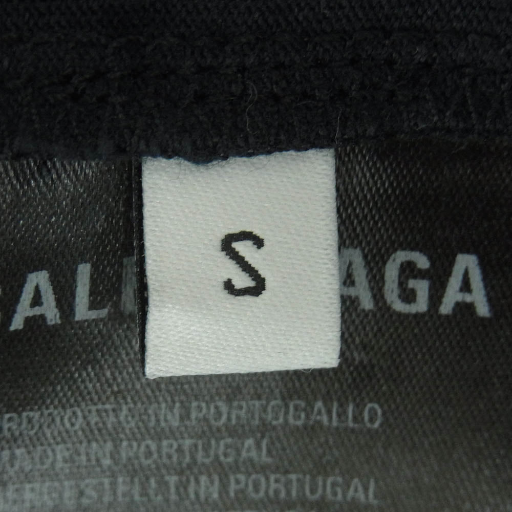 BALENCIAGA バレンシアガ 19AW 583917 TFV04 裾 ロゴタグ付 アシンメトリー 半袖 Tシャツ ダークネイビー系 S【中古】