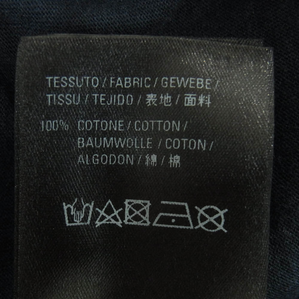 BALENCIAGA バレンシアガ 19AW 583917 TFV04 裾 ロゴタグ付 アシンメトリー 半袖 Tシャツ ダークネイビー系 S【中古】