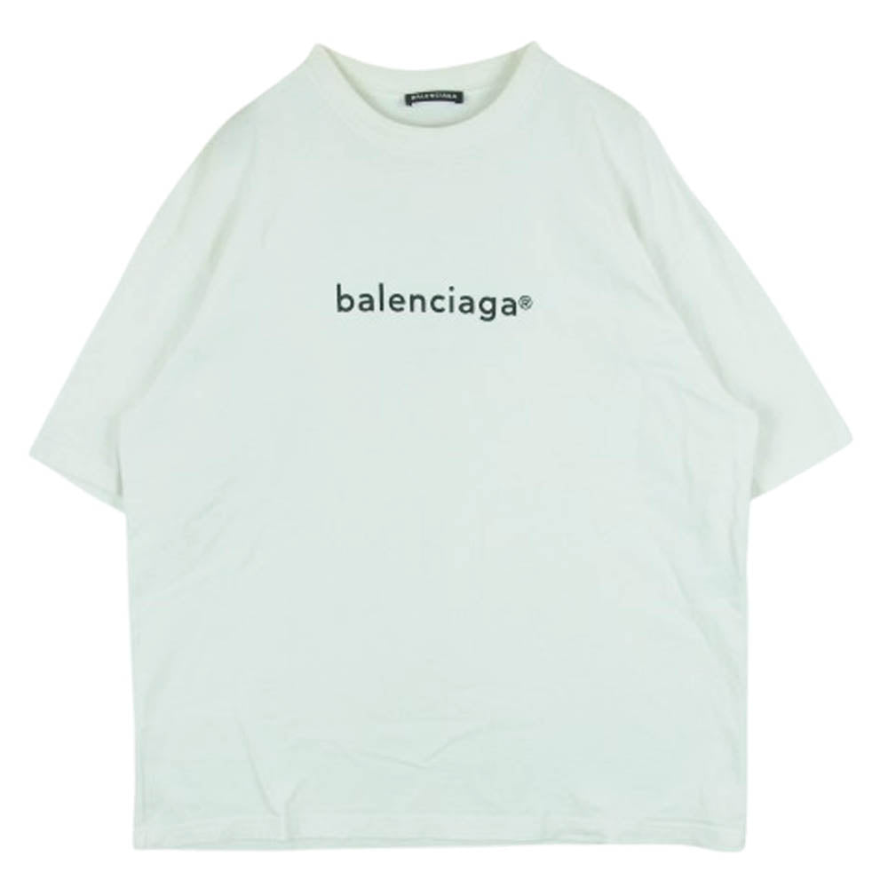 BALENCIAGA バレンシアガ 21SS 612966 TIV54 ニュー コピーライト プリント クルーネック 半袖 Tシャツ ホワイト系 M【中古】