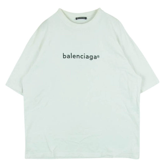 BALENCIAGA バレンシアガ 21SS 612966 TIV54 ニュー コピーライト プリント クルーネック 半袖 Tシャツ ホワイト系 M【中古】