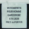 VETEMENTS ヴェトモン 20SS SS20TR215 ヘンプ ロゴ プリント フェイクレイヤードデザイン ドッキング 半袖 Tシャツ ホワイト系 ブラック系 XS【中古】